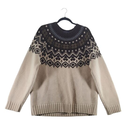 J. Crew Other - L J. Crew Men's Alpaca Lambswool Wool Blend Fair Isle Sweater Crew Neck